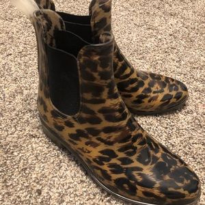 J. Crew Chelsea Leopard Rain Boots